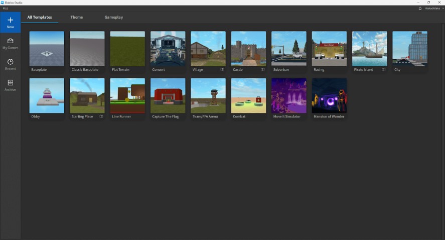 All Templates in Roblox Studio