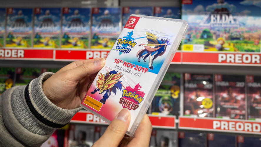 Game shop with Nintendo video games.