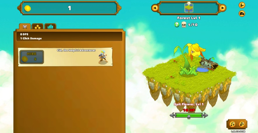 Clicker Heroes interface