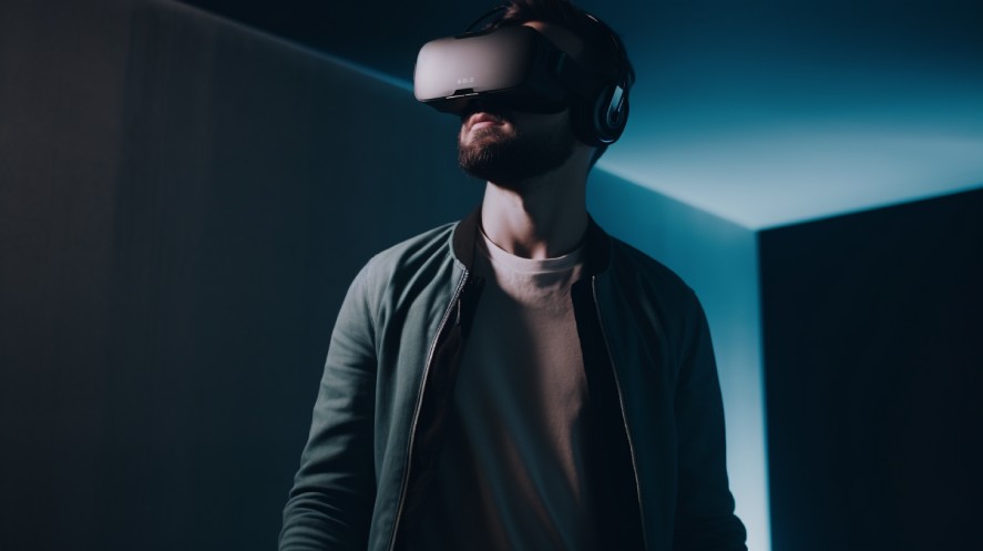 Gamer using VR technology