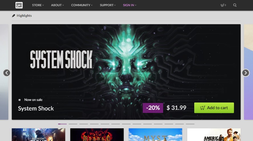 GOG website