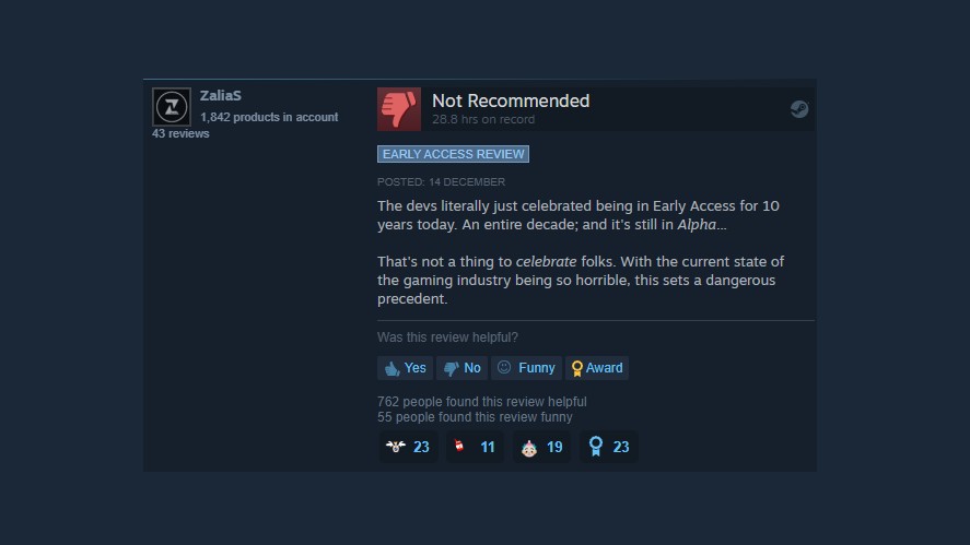 A Negative Review about 7 Days to Die - a 10 years old Early Access Game
