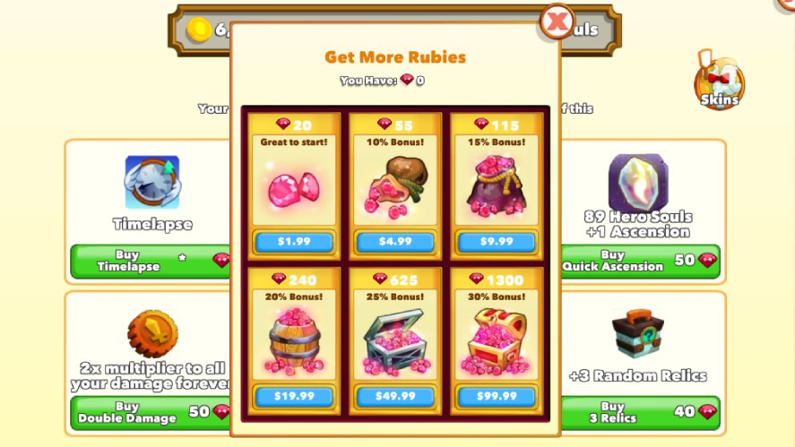 Microtransactions Business Model in Clicker Heroes