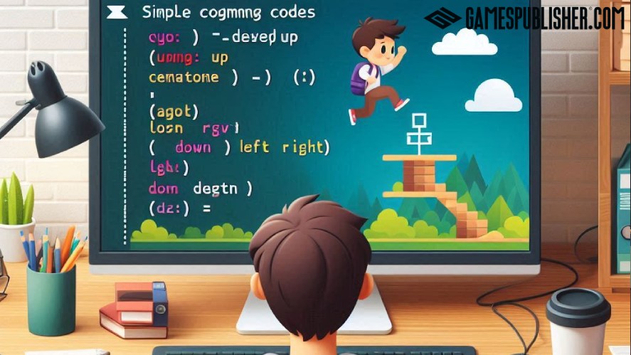 An illustration of code and character development