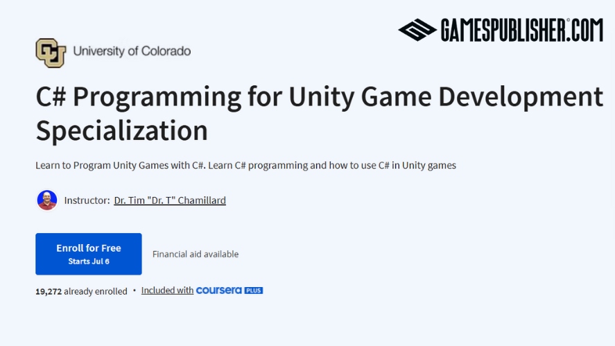 A screenshot of the C# Programming – Unity Game Development Certification course