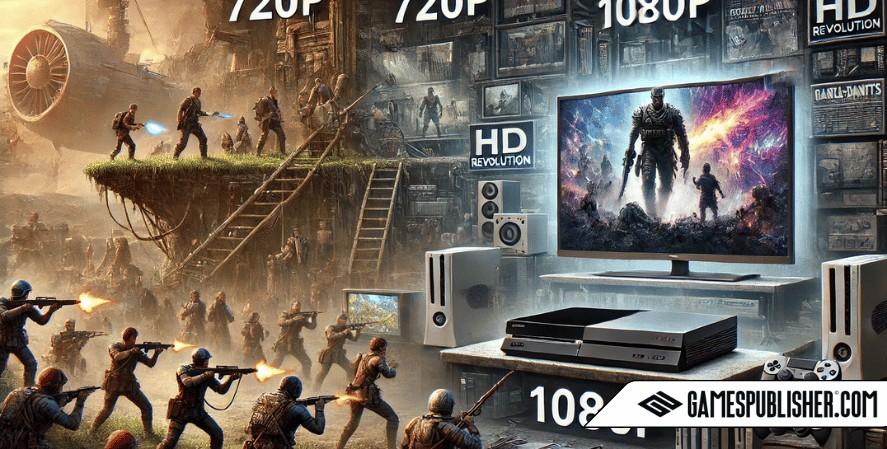  A visual representation of the HD revolution in video gaming, highlighting the transition from 720p to 1080p resolutions.