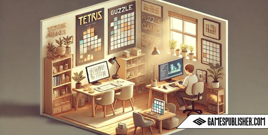 This illustration features a serene setting with developers at work in a creatively conducive environment.