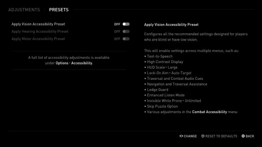 The Last of Us Part II’s accessibility options