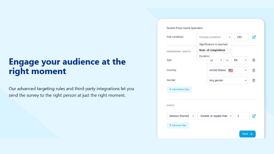Polling.com's survey interface
