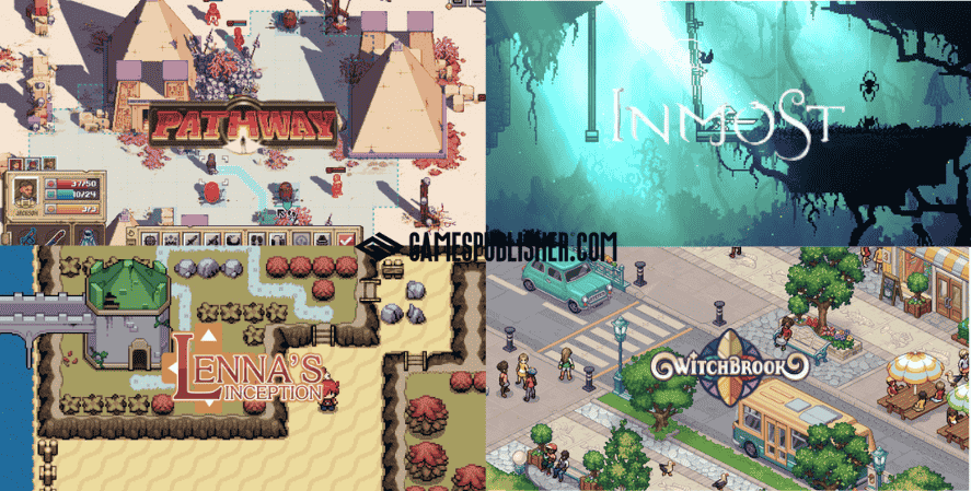 Inmost, Lenna’s Inception, and Witchbrook with pixel-art and adventure gameplay.