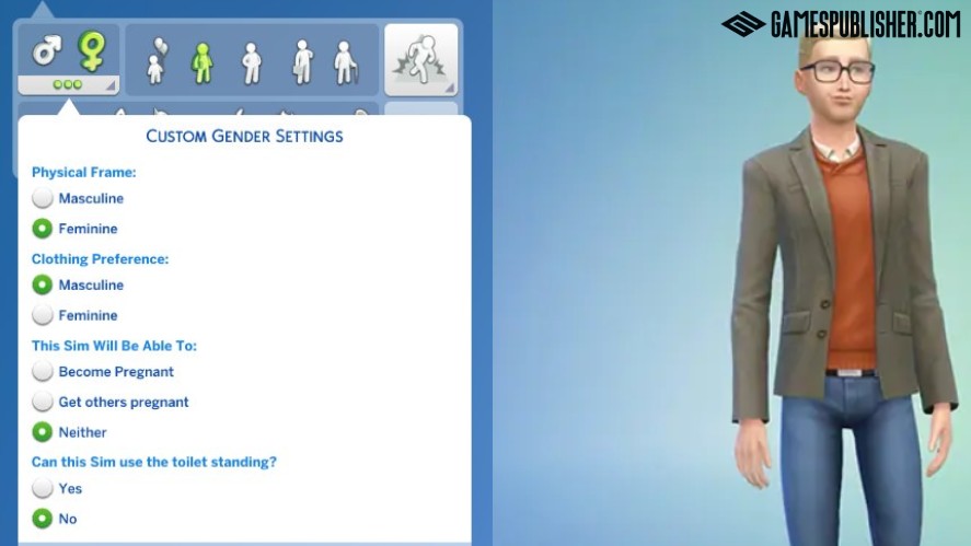 The Sim 4 gender options
