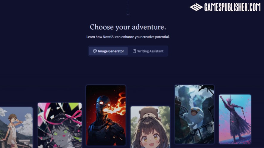 The NovelAI's interface