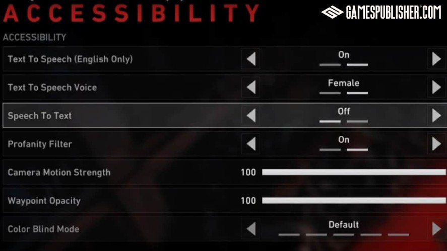 Accessibility settings in Back 4 Blood
