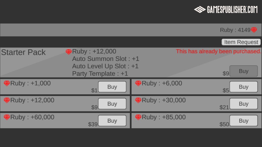 Purchasing premium currency in a free to play game