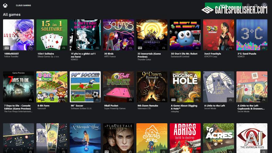 Cloud gaming on Microsoft Xbox