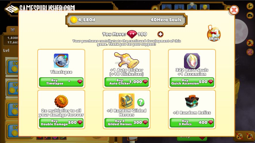 Monetization in Clicker Heroes - one of the most popular free-to-play idle clicker games