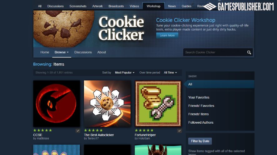 Cookie Clicker's mods on Steam