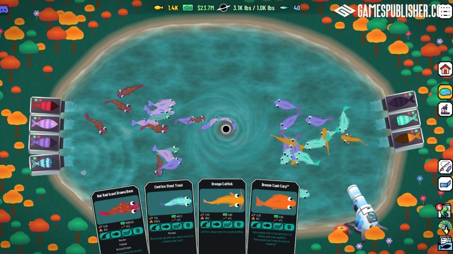 Catching fish in Black Hole Fishing