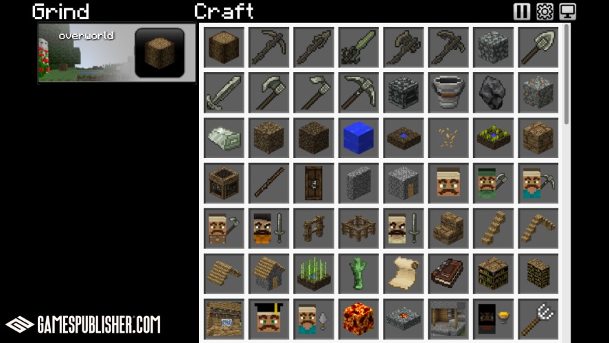 Grindcraft - a simple idle clicker game from  Playsaurus games list