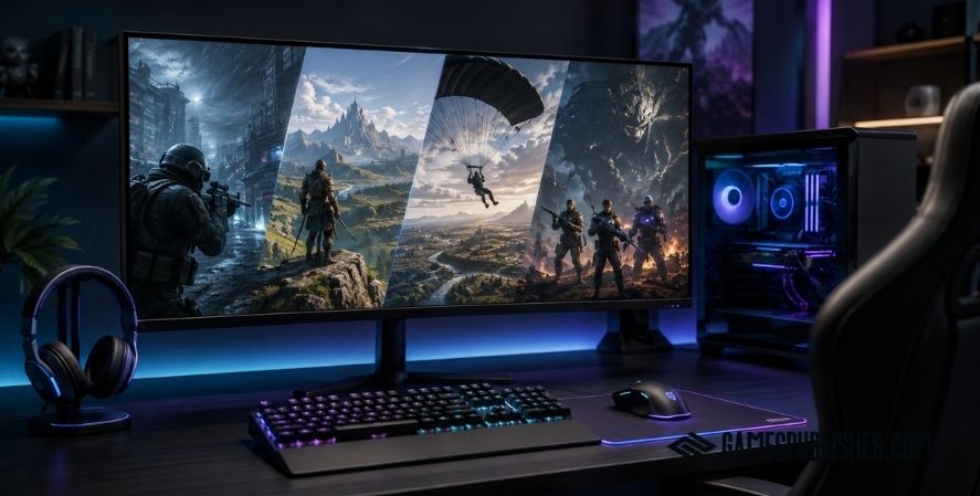 PC gaming setup for playing free-to-play shooters RPGs and multiplayer games