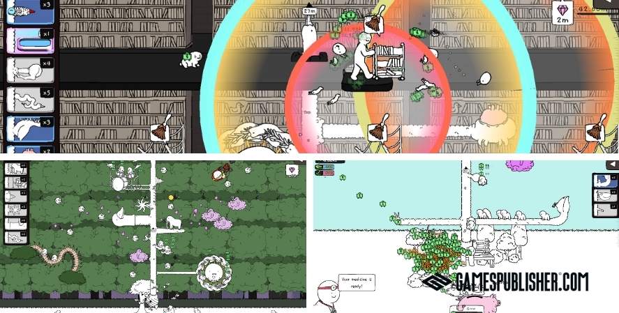 Tingus Goose gameplay showing surreal goose growth, creatures, and automated systems